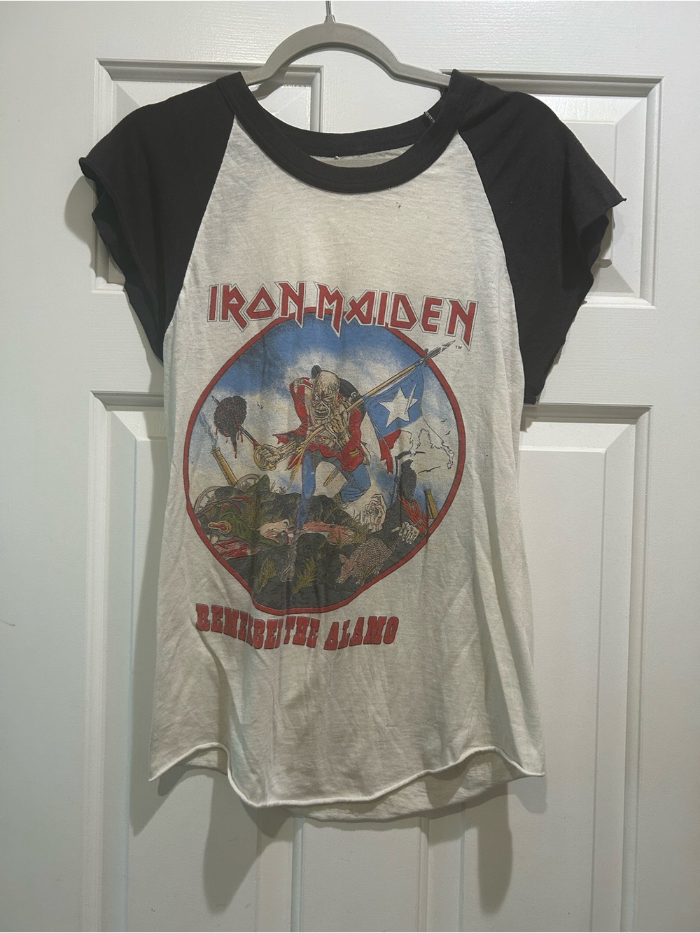Iron Maiden Remember the Alamo 1983 concert shirt Brain Damage in Tejas VINTAGE